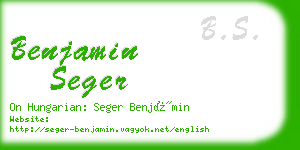 benjamin seger business card